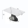 63" Modern Artificial Stone Panel Stainless Steel Curved Legs, Can Accommodate 6-8 People - White / Gray - Image 9