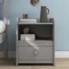Full Bed With Headboard And Footboard For Kids, Teens, Adults, With A Nightstand - Gray - Image 6