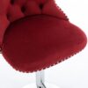 Swivel Velvet Barstools Adjusatble Seat Height From 25-33", Chrome Base Bar Stools With Backs Comfortable Tufted For Home Pub And Kitchen Island, 1712Wr (Set of 2) - Wine Red / Burgundy - Image 11