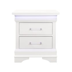Charlston - Nightstand With LED - White