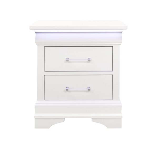 Charlston - Nightstand With LED - White