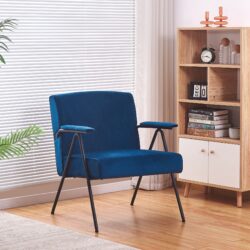 Cloth Leisure - Metal Frame Recliner, For Living Room And Bedroom - Blue