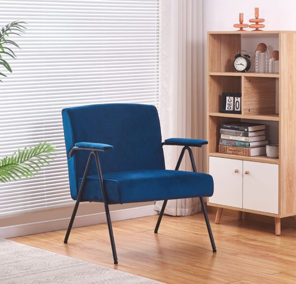 Cloth Leisure - Metal Frame Recliner, For Living Room And Bedroom - Blue