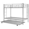 Twin Over Twin Bunk Bed With Trundle - Silver - Image 6