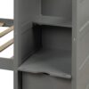 Twin Over Full / Twin Bunk Bed, Convertible Bottom Bed, Storage Shelves And Drawers - Gray - Image 17