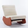 Modern Rocking Chair Recliner, Comfy Rocker Nursery Chair With Footrest, Accent Reading Chair, Upholstered Lounge Chair For Relaxing, Resting, Soft Padded Rocker For Indoor Living Room Bedroom - Orange - Image 3