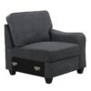 Leo - Woven 7 Piece Modular L-Shape Sectional Sofa And Ottoman - Dark Gray - Image 4