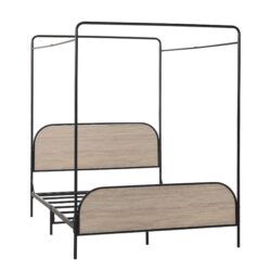 Modern Canopy Queen Bed Frame - Smoked Oak
