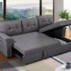 Ashlyn - Reversible Sleeper Sectional Sofa With Storage Chaise, USB Charging Ports nd Pocket - Dark Gray - Image 9