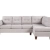 Dalia - Linen Modern Sectional Sofa With Right Facing Chaise - Light Gray - Image 2