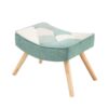 Accent Chair With Ottoman, Living Room Chair And Ottoman Set, Comfy Side Armchair For Bedroom, Creative Splicing Cloth Surface - Blue - Image 12