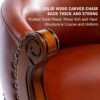 29.5'' Cow Top Leather Wooden Bar Stool, 360 Degree Swivel Bar Height Chair With Backs For Home Kitchen Counter - Brown - Image 6