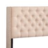 King Upholstered Transitional Bed - Beige - Image 5