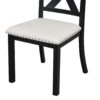 Topmax - 6 Piece Farmhouse Extendable Dining Table With Footrest, 4 Upholstered Dining Chairs And Dining Bench, Two 11" Removable Leaf - Black / Beige - Image 19