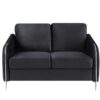Hathaway - Velvet Fabric Sofa, Loveseat Living Room (Set of 2) - Black - Image 4