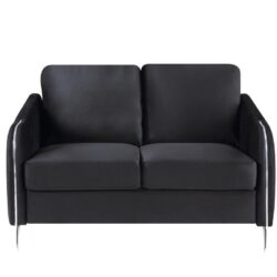 Hathaway - Velvet Modern Chic Loveseat Couch - Black
