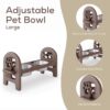 Adjustable Pet Bowl Travel Ready HDPE Durable Poly Lumber Recycled - Brown - Image 2