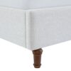 Hannah - King Upholstered Wingback Bed Size, Tall Headboard Upholstered King Bed, Premium Textured Canvas Chenille Look, Minimalist Designs, No Box Spring Needed - Ivory - Image 8