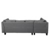 Sectional Sofa Set For Living Room With Right Hand Chaise Lounge And Storage Ottoman - Gray - Image 3
