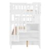Twin Over Twin Stairway Bunk Bed With Storage And Guard Rail For Bedroom - White - Image 4