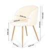 Adjust Legs Upholstered Teddy Faux Fur Dining Armrest Chair (Set of 2) - Off White - Image 20