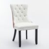 Nikki - Modern, High-End Tufted Solid Wood Contemporary And Velvet Upholstered Dining Chair With Wood Legs Nailhead Trim (Set of 2) - White / Pink - Image 4