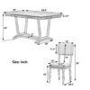 Topmax - 5 Piece Rustic Dining Table Set With 4 Upholstered Chairs, Rectangular Dining Table With Trestle Table Base - Walnut - Image 19