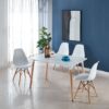 5 Piece Dining Set, Kitchen Set, KD Chair, Table And Chair - White - Image 4