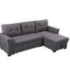 Ashlyn - Reversible Sleeper Sectional Sofa With Storage Chaise, USB Charging Ports nd Pocket - Dark Gray - Image 2