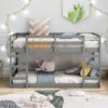 Twin Over Twin Bunk Bed With Ladder - Gray - Image 8