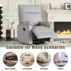 360° Swivel Upholstered Manual Recliner Chair Theater Recliner Sofa Nursery Glider Rocker For Living Room - Gray - Image 6