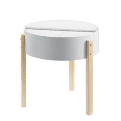 Bodfish - Round End Table - White / Natural