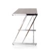 Chrome Writing Desk With Port In USB - Weathered Oak - Image 6