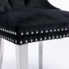 Nikki - Modern, High-End Tufted Solid Wood Contemporary Velvet Upholstered Dining Chair With Chrome Stainless Steel Plating Legs, Nailhead Trim (Set of 2) - Black / Chrome - Image 12