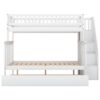 Twin Over Full Bunk Bed With Trundle And Staircase - White - Image 5