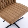 Armless Office Desk Chair No Wheels - Brown - Image 14