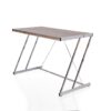Chrome Writing Desk With Port In USB - Weathered Oak - Image 5