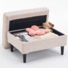 Beige Upholstered Armchair And Storage Ottoman Set, Comfortable Single Sofa With Cup Holders And Tufted Detailing, Ideal For Living Room Or Bedroom - Beige - Image 24