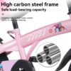 Fkznpj - 18" Sporty Kids Bike With Training Wheels And Stand Adjustable Saddle Suitable For Boys And Girls Aged 5 - 10 Years Tall Height 39 - 49" Available In A Variety Of Colors - Pink - Image 19