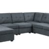 Isla - Woven 7 Seater Sectional Sofa With Ottoman - Gray - Image 3