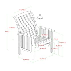 Modern 2 Piece Chevron Patio Chairs - Brown