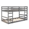 Twin Over Twin Bunk Bed With Ladder - Gray - Image 3