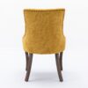 Ultra Side Dining Chair, Thickened Fabric Chairs With Neutrally Toned Solid Wood Legs, Bronze Nail Head (Set of 2) - Golden Yellow - Image 7