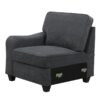 Leo - Woven 7 Piece Modular L-Shape Sectional Sofa And Ottoman - Dark Gray - Image 3