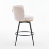 Beige Swivel Bar Stools, High-Back, Adjustable, Upholstered With Elegant Metal Back Accents For Kitchen, Bar, Or Dining Room (Set of 2) - Beige - Image 15