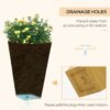 Outsunny - Outdoor Planters (Set of 3) Large Taper Planters With Drainage Holes And Plug, Faux Wood Plastic Flower Pots For Outdoor, Indoor, Garden, Patio - Tan - Image 5