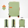Hardshell Luggage Sets 3 Pieces Contrast Color Suitcase With Spinner Wheels And Tsa Lock 20" 24" 28" Available - Light Green - Image 13