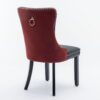 Nikki - Modern, High-End Tufted Solid Wood Contemporary And Velvet Upholstered Dining Chair With Wood Legs Nailhead Trim (Set of 2) - Black / Winered / Burgundy - Image 7