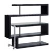 Buck II - Clear Glass, Chrome High Gloss Writing Desk With Shelf - Black - Image 10