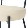 Modern Gray Simple Dining Chair Upholstered Chair Family Bedroom Stool Back Dressing, Black Round Table Set, Bentwood Covered With Ash Veneer Chair Back, Chair Metal Legs (Set of 3) - Black / Cream - Image 20